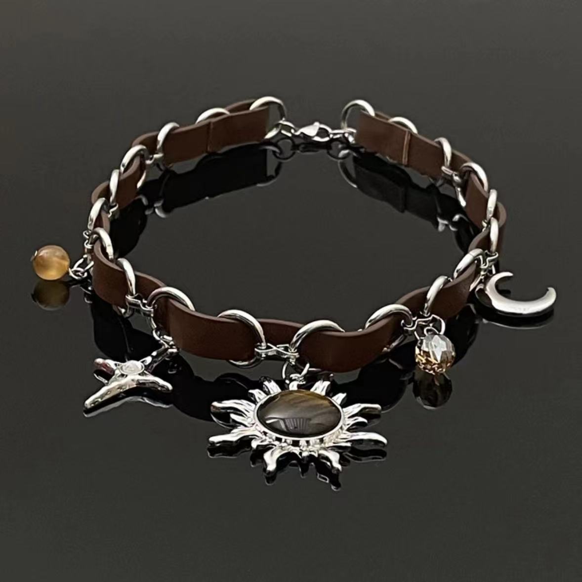 Holiday, Daily Occasion Punk Cross Sun Moon Alloy Choker Wholesale