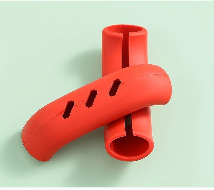 Olla de silicona mango anti-escaldado cubierta olla de hierro wok oreja anti-escaldado mango cubierta resistente a altas temperaturas resistente al desgaste aislamiento térmico olla orejeras