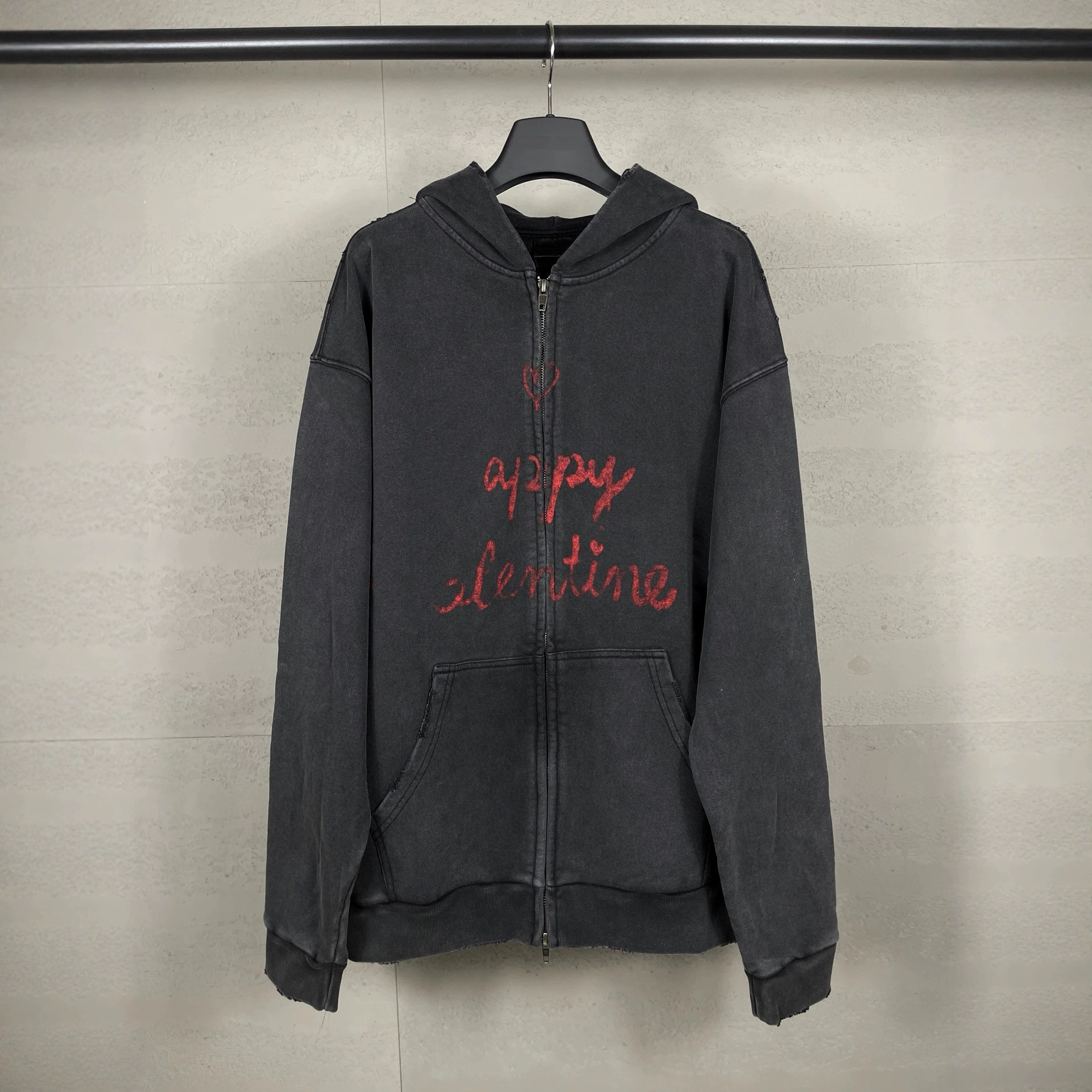 Узкий Hooded толстовка с капюшоном Poison House 25fw High Version B House осень-зима новый годв Valentine's Day ограниченная любовь выцветшая старая потрепанная