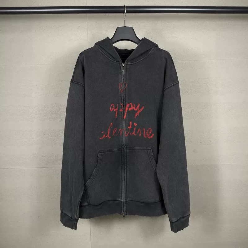 Узкий Hooded толстовка с капюшоном Poison House 25fw High Version B House осень-зима новый годв Valentine's Day ограниченная любовь выцветшая старая потрепанная