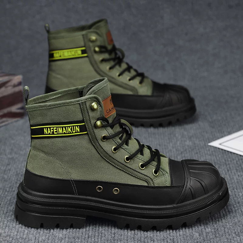 Martens, высокая рабочая обувь из ткани, спортивная дышащая обувь для отдыха, осень