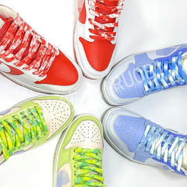 鞋带批发扎染鞋带ADC男鞋女鞋适配匡哥aj1af1个性休闲鞋带绳一双