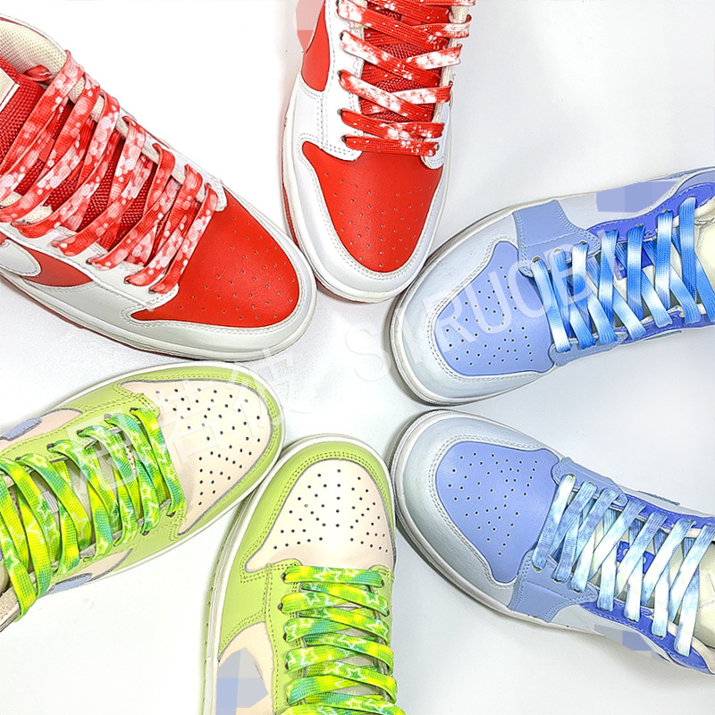 Shoelaces wholesale tie-dye shoelaces ADC men's shoes women's shoes fit Kuang brother aj1af1 personality casual shoes with a pair of rope Shoelaces wholesale tie-dye shoelaces ADC men's shoes women's shoes fit Kuang brother aj1af1 personality casual shoes with a pair of rope