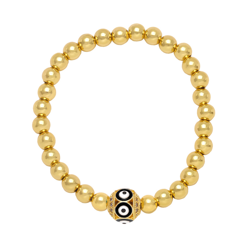 Fashion Devilu0027S Eye Copper Bracelets Beaded Inlay Zircon Copper Bracelets