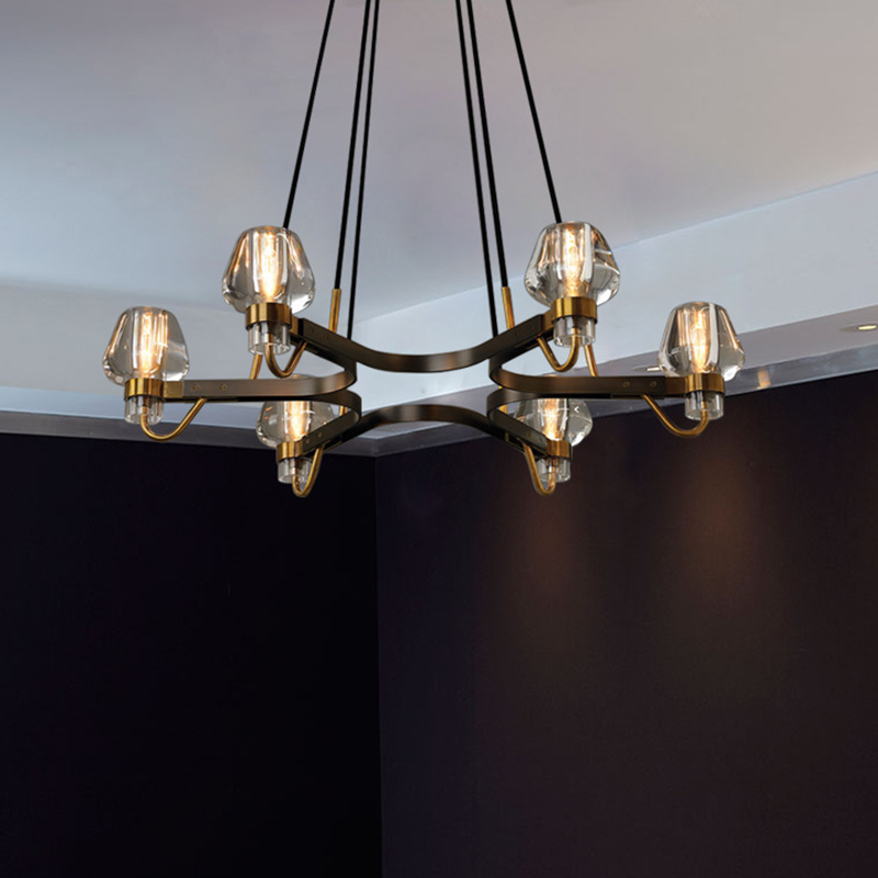 연기 회색 전등갓 + 금 고대 구리