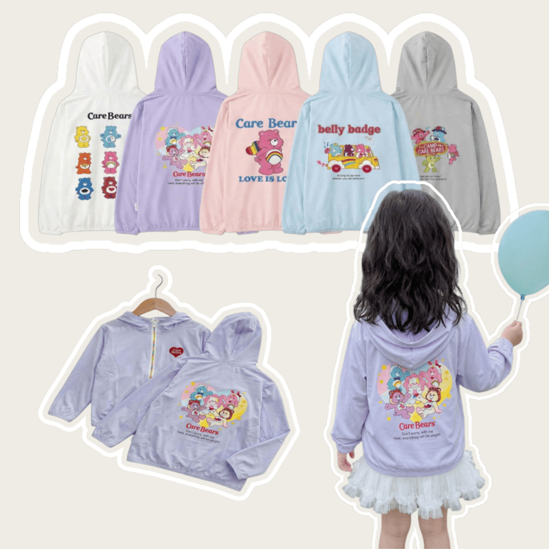 Hooded Cardigan Sun Protection Clothing for Boys and Girls, Children's Ice Silk Cute Skin-Friendly Clothing, Breathable and Cool Air-Conditioned Thin Jacket with Print