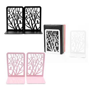 Cross-Border Popular Branch Bird Bookend Metal Cut Tree Shadow Bookend Hollow Craft Available in Multiple Colors