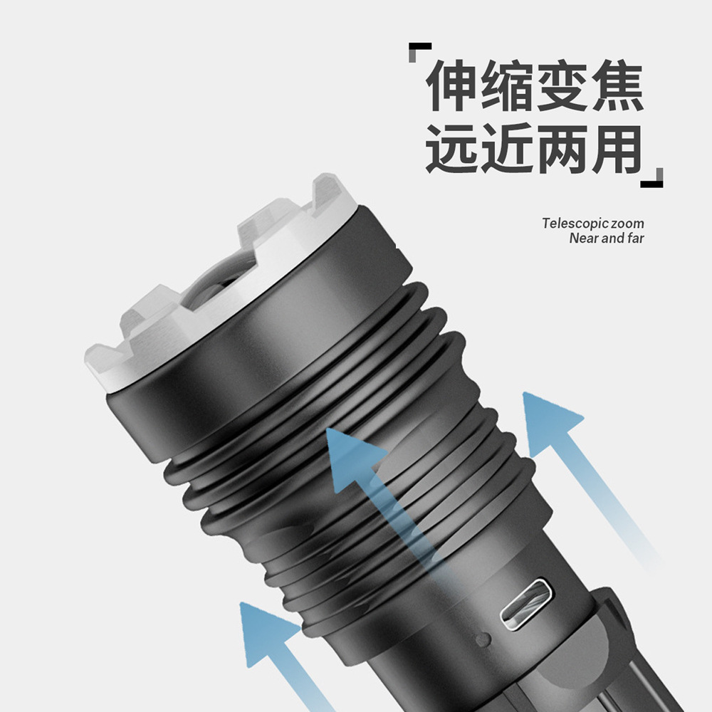 Nueva linterna transfronteriza láser blanco al aire libre iluminación de emergencia a prueba de agua de larga resistencia portátil de alta potencia