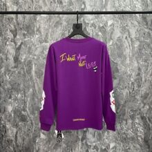 Chrome Heart克罗伈Matty Boy紫色字母涂鸦长袖T恤男女同款一件发