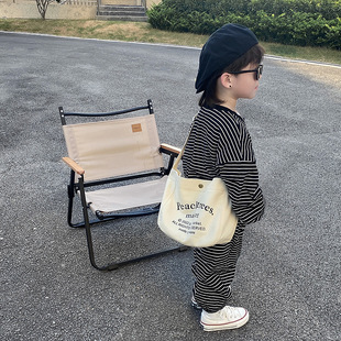 ins Korean Korean style western style cotton-filled fabric children Boys Girls baby shoulder crossbody cross-body mobile phone bag