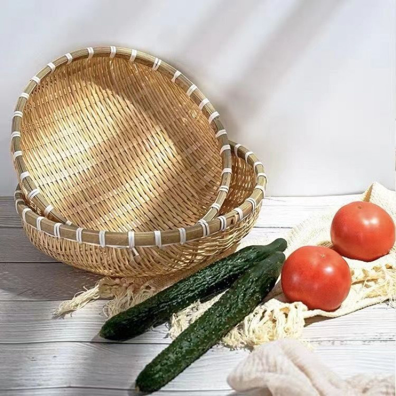 竹編み枠、竹緑編み農家手作り竹かご、家庭用野菜、果物、饅頭、青饅頭、竹かご、竹製品、新品|undefined