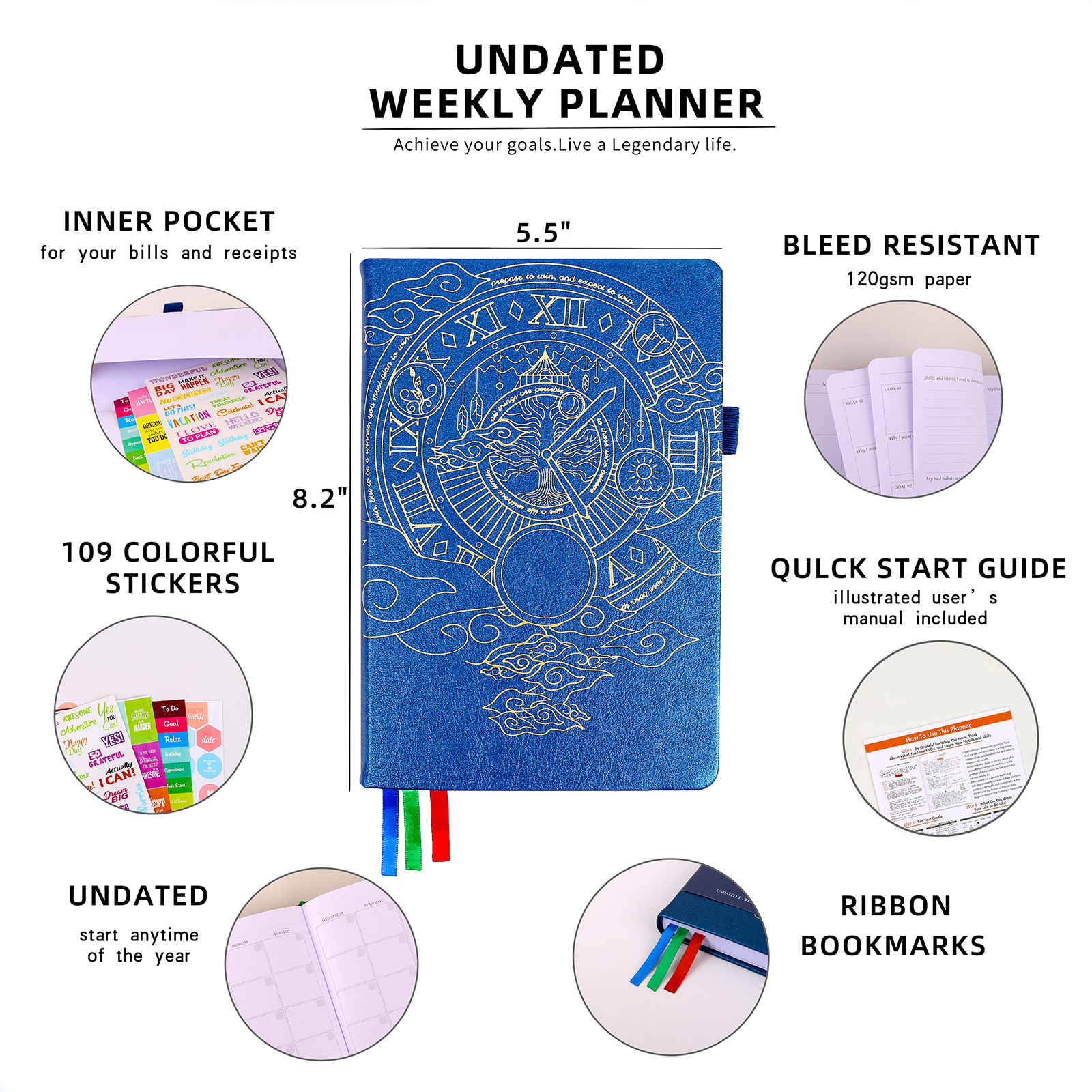 Amazon planner cuaderno personalizado transfronterizo agenda bronceado a5 bloc de notas engrosado plan de la semana 2025