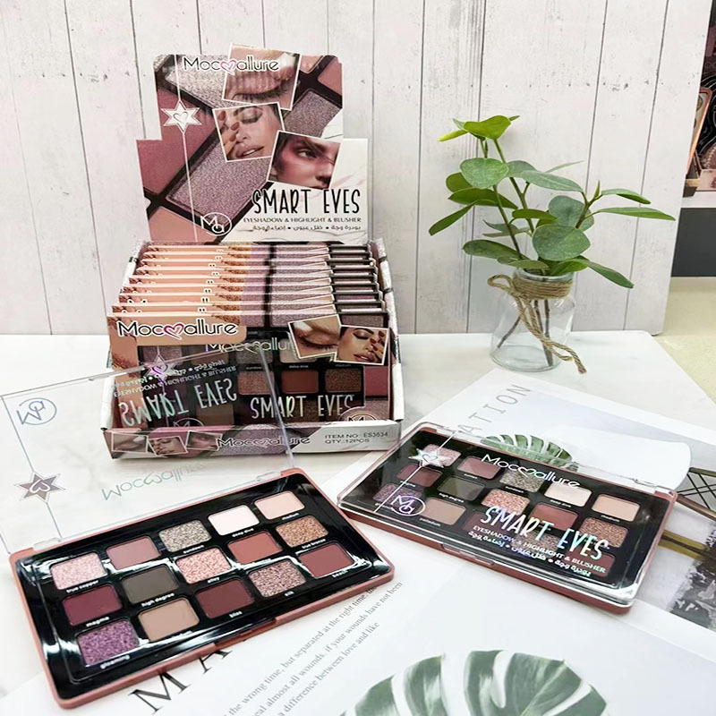 Nuevo Comercio exterior transfronterizo mate nacarado brillo polvo resaltar sombra de ojos placa multi-color maquillaje sombra de ojos placa sombra de ojos