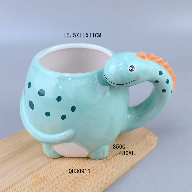 Cerámica piraña Taza de dibujos animados de cerámica Taza de animales tridimensional Taza de café universal de cerámica pintada a mano de alto valor