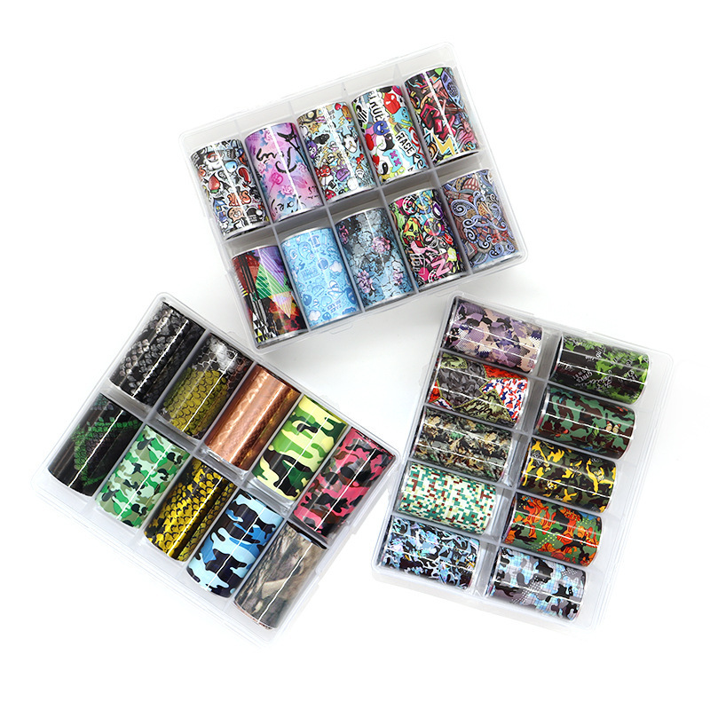 Meifang nail art Starry Sky Paper 4 * 100cm wild wind camouflage art graffiti laser nail Starry Sky transfer sticker