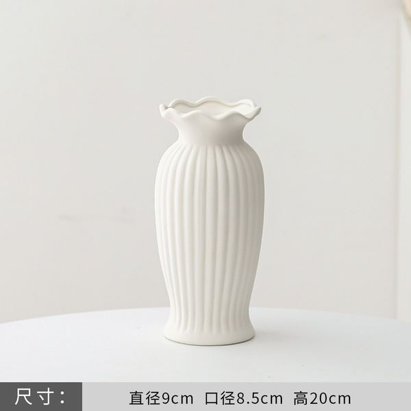 European rose flower arrangement vase white simple ceramic…