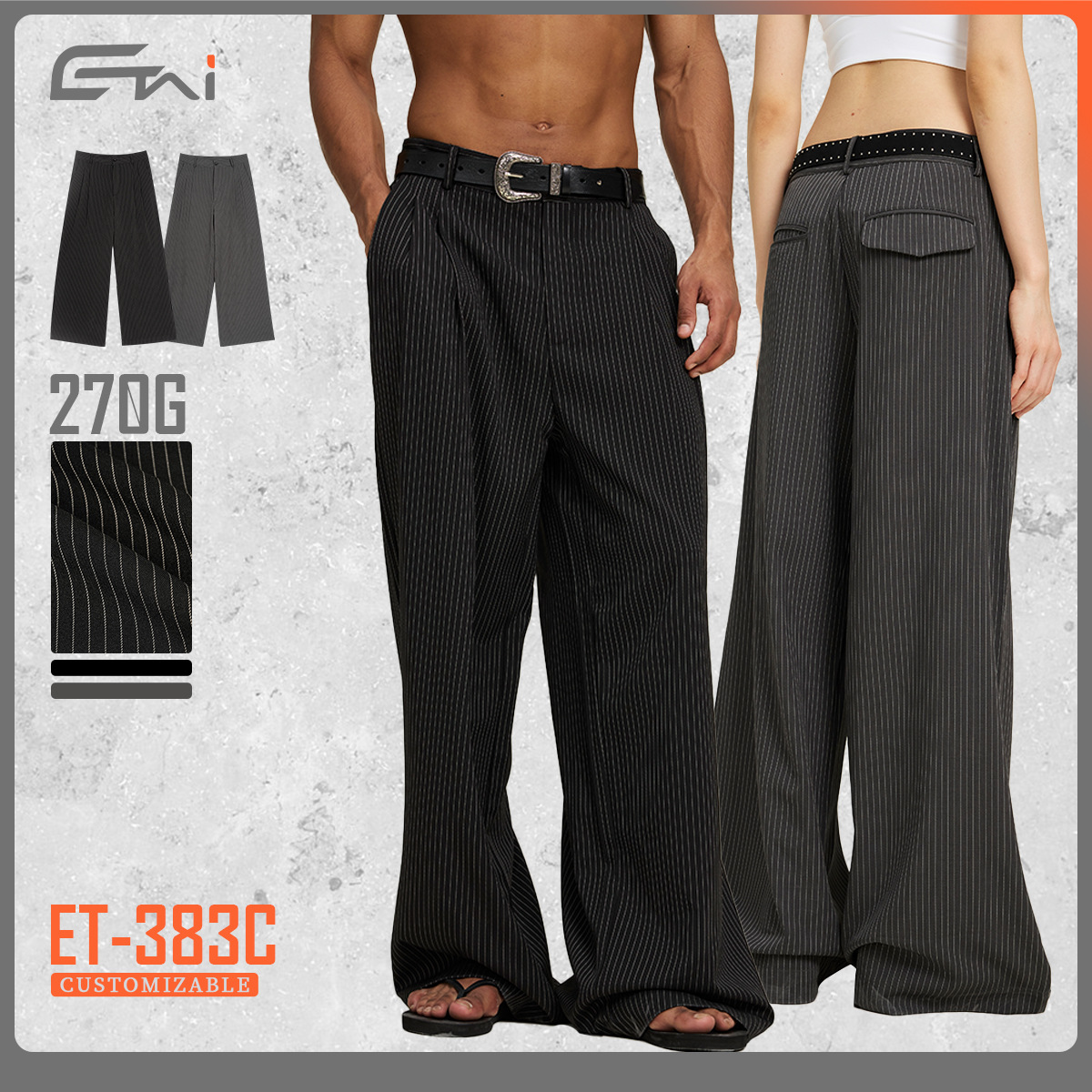 ETAI ropa de hombre personalizada casual hombre pantalones a rayas para viajar con pantalones de moda juvenil sueltos image 1