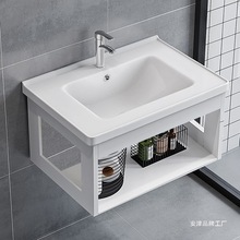 小户型挂墙式洗手盆柜组合卫生间洗脸盆迷你一体陶瓷面盆简易挂盆