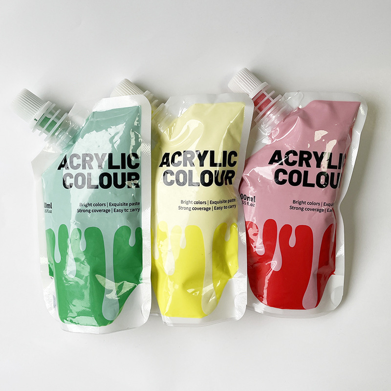 Acrylic pigment 100ml squeeze bag supplement liquid, waterproof, sunscreen, children's art, formalde
