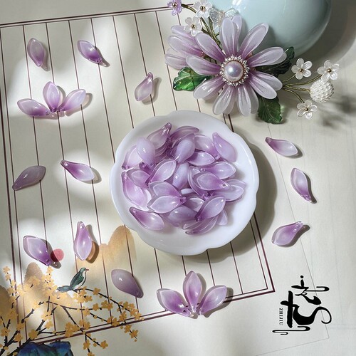Factory direct supply of wood lotus glazed petals and large roselle diy handmade ancient style Hanfu hairpin materials