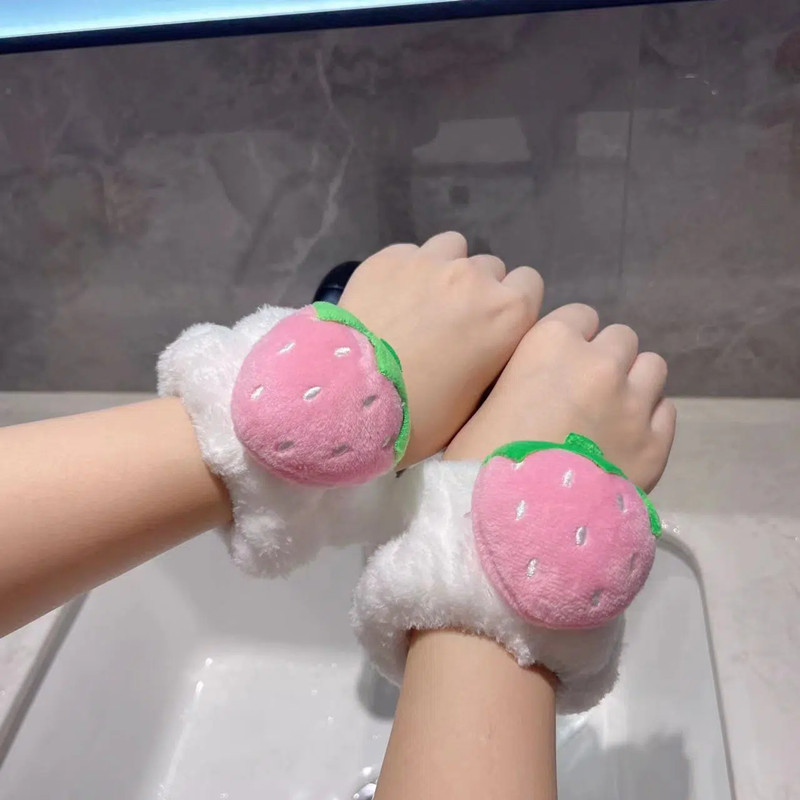 Cara de dibujos animados lavado correa para la muñeca banda para el cabello artefacto absorbente lindo brazalete deportivo pulsera de limpieza del sudor lavado a prueba de humedad oversleeve