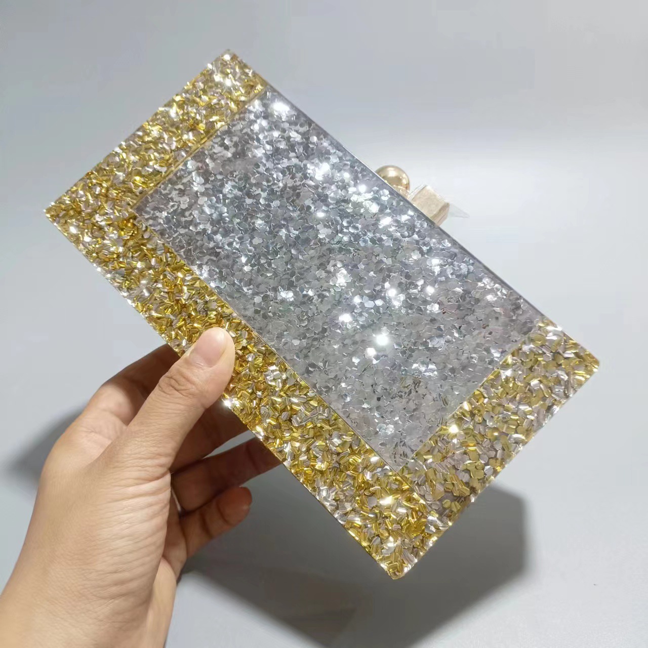 Clutch Bag, Evening Bag Bags Type Purple Green Black Arylic Marble Square Evening Bags
