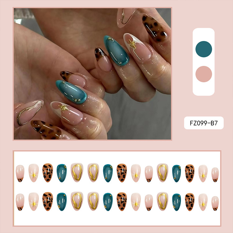 Uñas postizas 3D estéreo blanqueadoras, muy vendidas, piezas de arte de uñas portátiles transfronterizas, pegatinas de uñas sencillas con un toque de alta gama, venta al por mayor