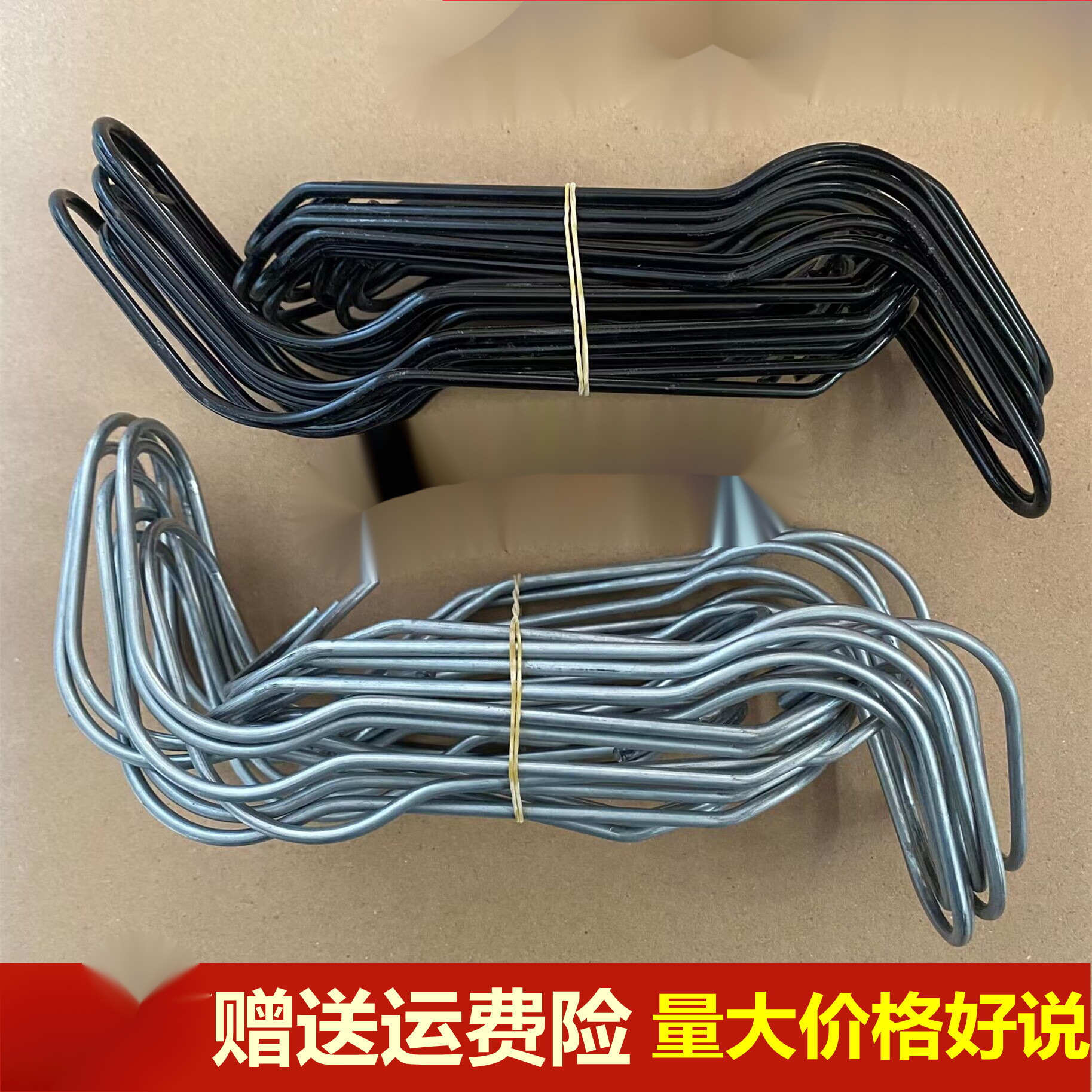 大棚压顶簧遮阳配件蔬菜伸缩夹热镀锌加粗钢管卡扣顶弹簧活动挂钩