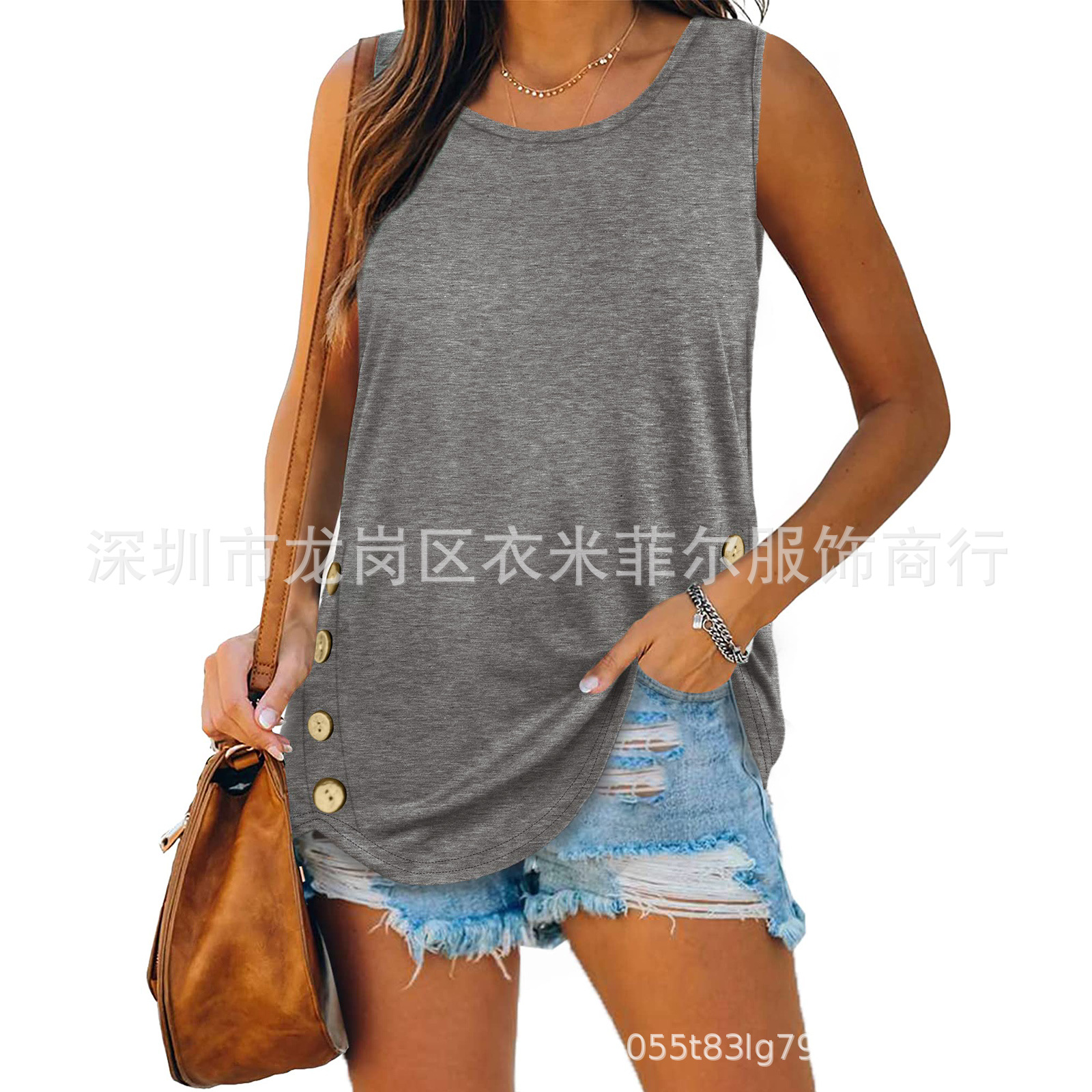 summer fashionable T-shirt sleevless