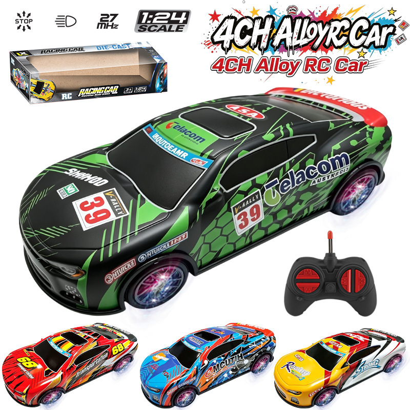 Cross-border four-way drift high-speed rally racing car, alloy graffiti tinplate electric remote control car, children's toy car model