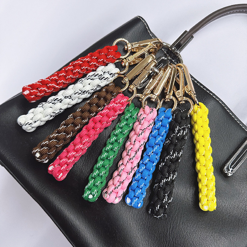 Miu Home Bag Hanging Cross-border Explosions Pure Hand-woven Pendant Color Fashionable Unique Key Shape Car Keychain