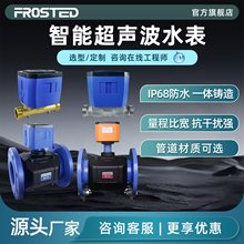 远传超声波水表流量计电池供电热计量表供暖热量表法兰连接