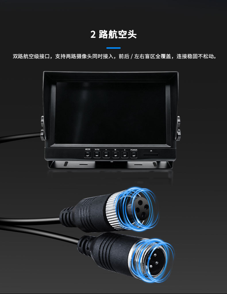 4-Channel 9inch Vehicle-Mounted Display Monitor for Truck Dashcam with High-Definition Night Vision Reversing Image Display and Tf Card Support