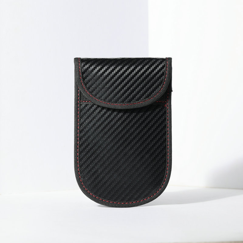 Estuche para llaves de fibra de carbono transfronterizo Estuche blindado pequeño Bolso blindado de señal de llave de automóvil multifuncional Monedero
