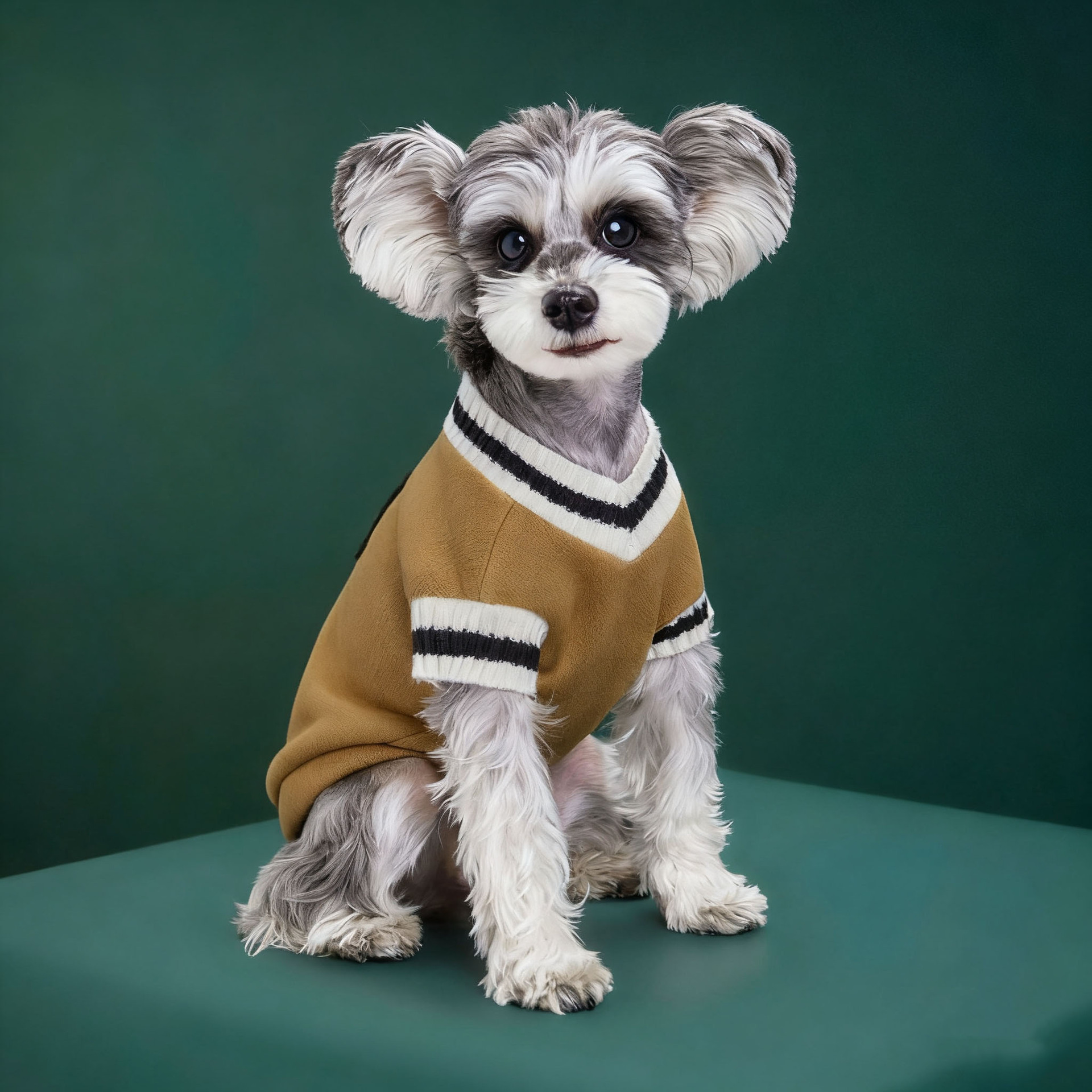 Deep khaki preppy sweater / Xs [reference 0.5-1.0kg pets]
