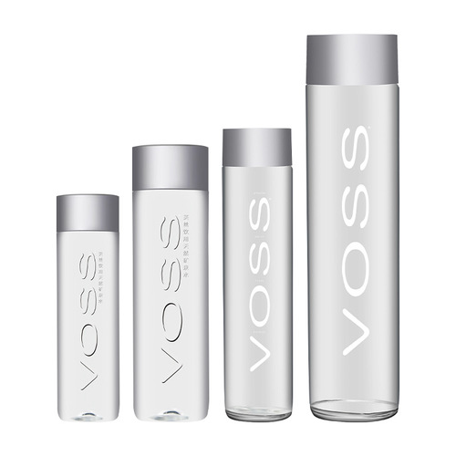 Voss Foss Norwegian Imported Mineral Water 375ml*24 Bottles in a Full Carton, 800ml Glass Bottles, Premium Drinking Water