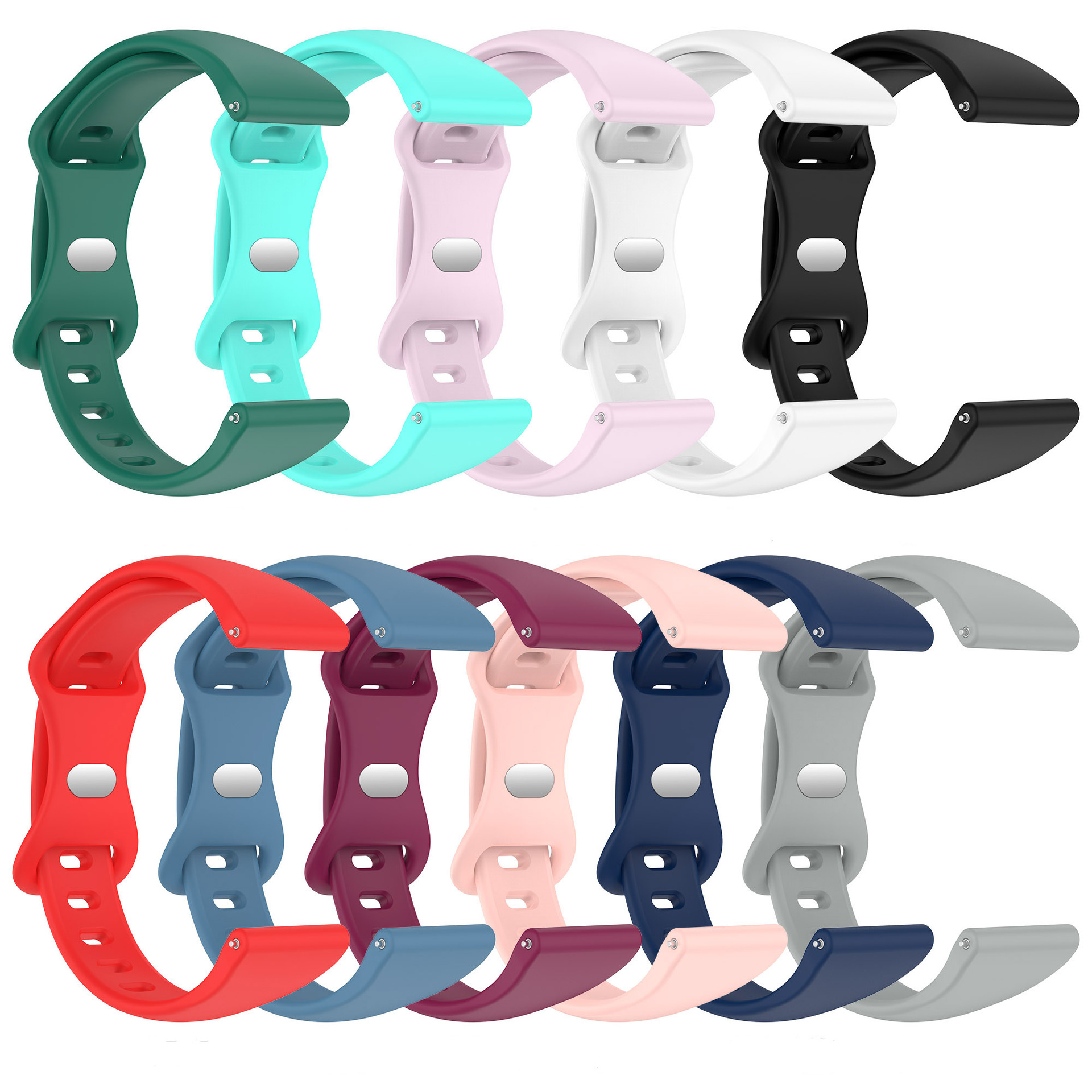 Replacement silicone watch strap for Samsung Watch 4 with butterfly clasp, 20/22mm, in stock.