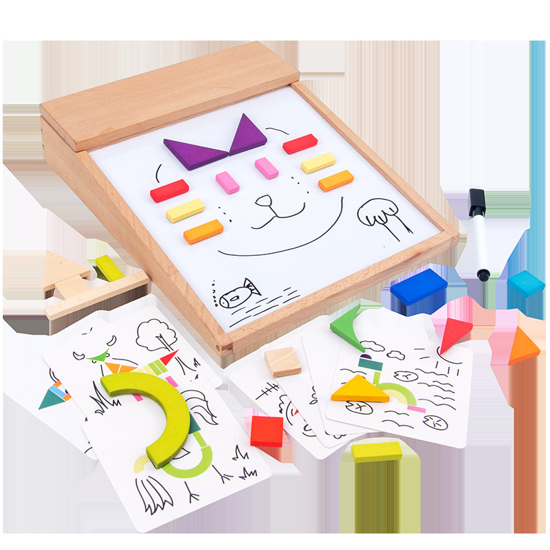 Juego de tablero de dibujo magnético de doble cara para niños soporte caballete bebé graffiti dibujo tablero de escritura Pino madera al por mayor