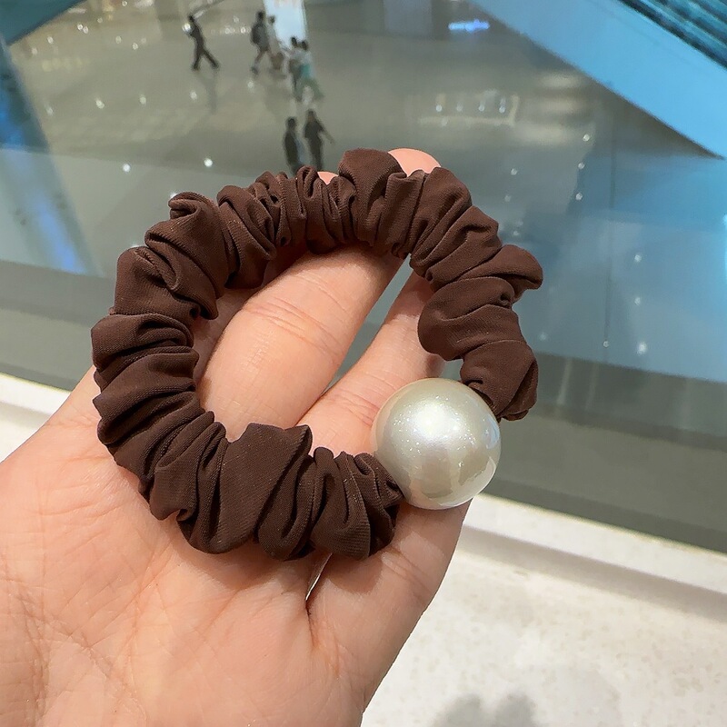 新しいスタイルのレースパールヘアゴムコレクション、高弾性ポニーテールヘアロープ、ボールヘアロープ、女性用ヘアアクセサリー|undefined