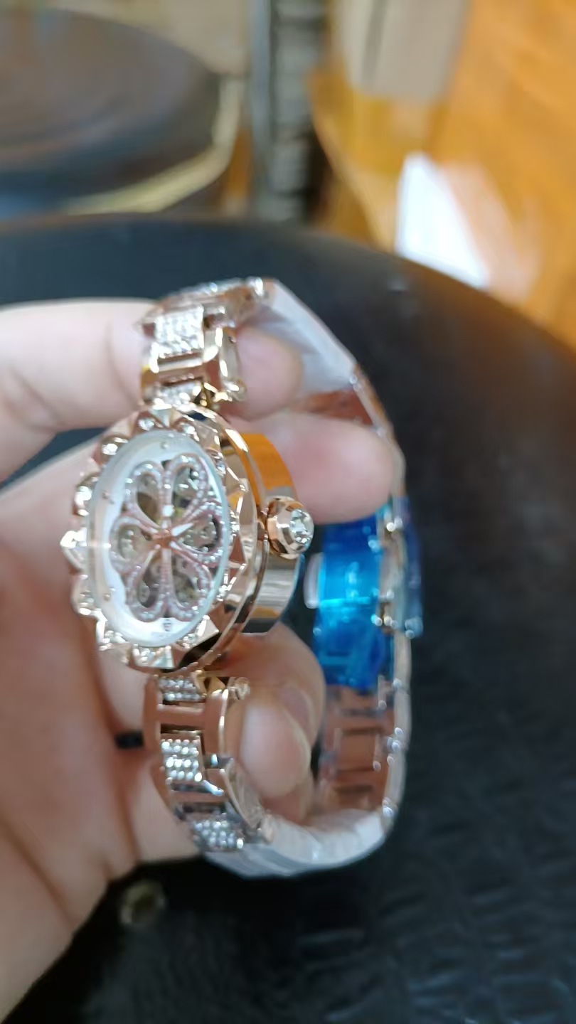 Women's Rhinestone Skeleton Mechanical Watch Automatic Waterproof_voghion.com