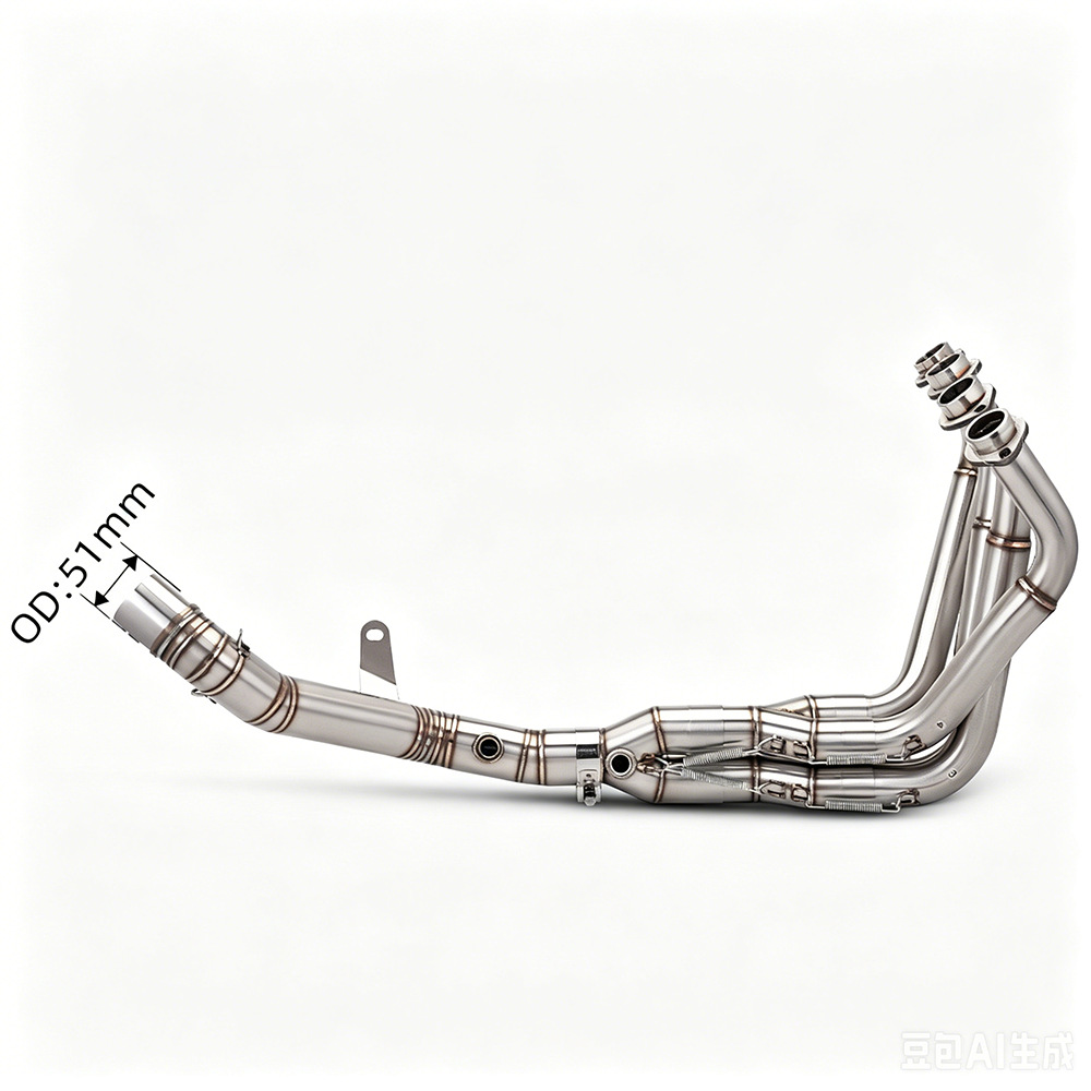 51mm Diameter Kawasaki Z900 Exhaust Pipe Modified Front Section Z900 Se Stainless Steel Blue-Tinted External Exhaust Pipe