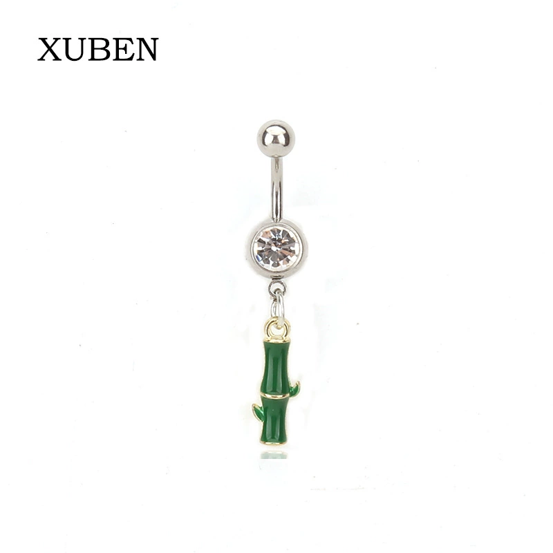 Новый стиль капельного масла креативный из нержавеющей стали пупочная пряжка ювелирные изделия пирсинг тела золотое серебро бамбуковые подвески аксессуары трансграничной электронной коммерции