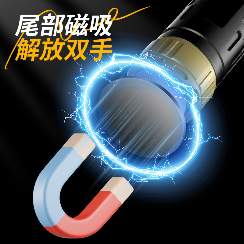 白激光手电筒L形双光源侧灯COB强光手电180度旋转尾巴磁吸手电筒|undefined