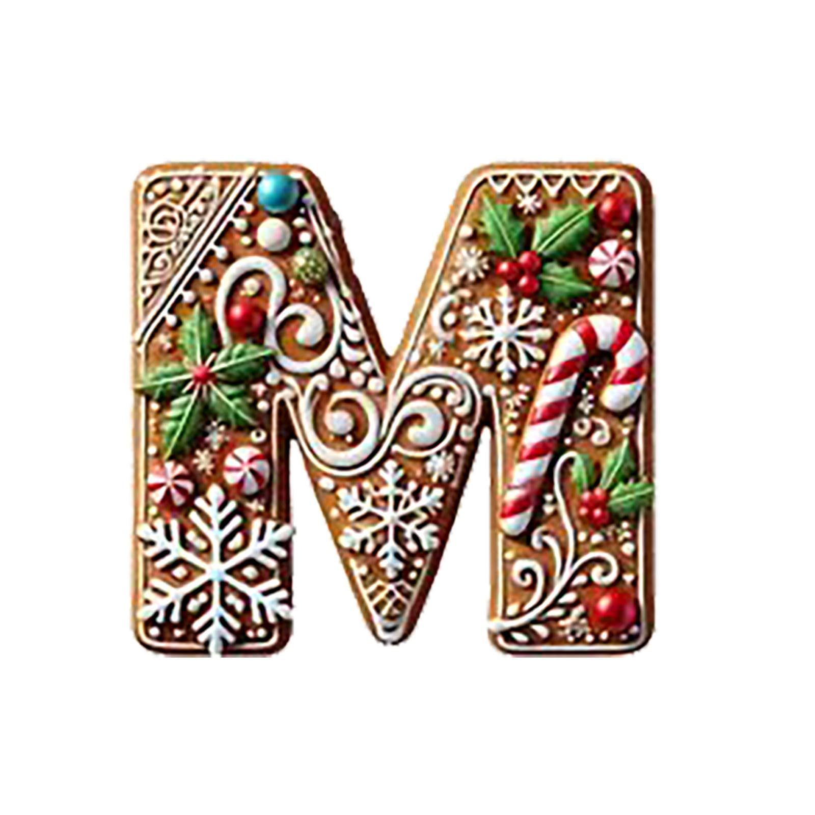 Explosiones transfronterizas de Navidad 26 árboles de Navidad pan de jengibre letras decoraciones mini letras colgante colgante