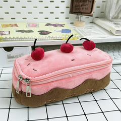 かわいいぬいぐるみさくらんぼケーキ筆袋ins小衆高颜値学生文房具袋少女化粧バッグ収納袋