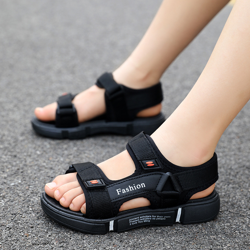 2025男童凉鞋夏季中大童男孩运动露趾防滑软底小学生儿童沙滩鞋