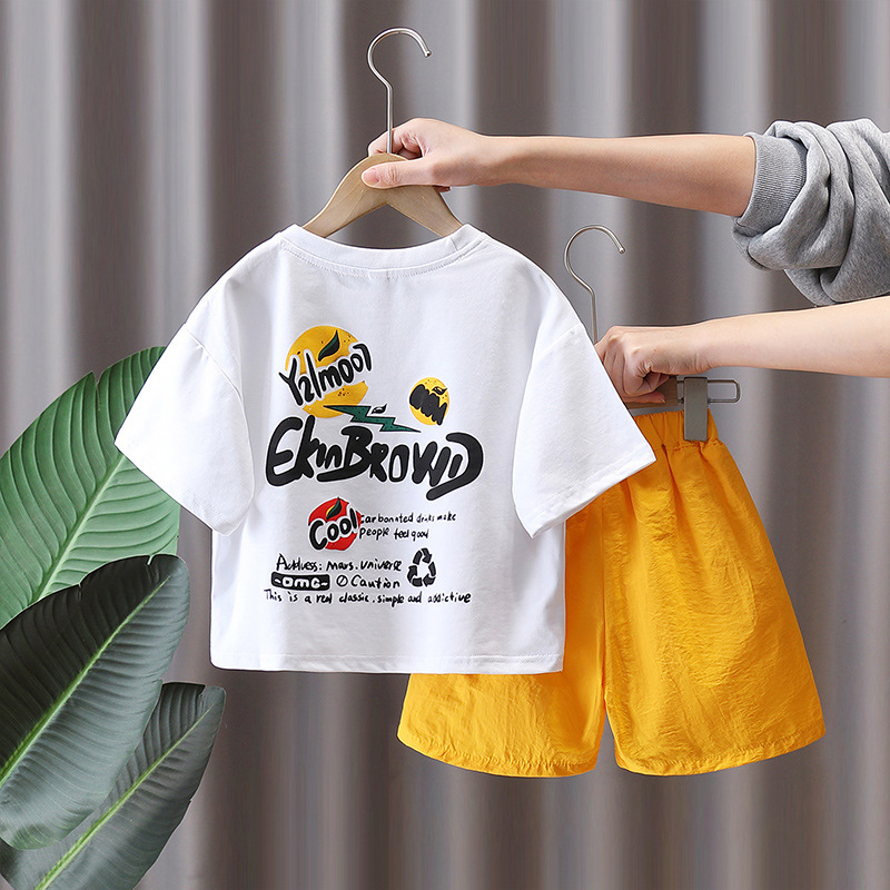 7163 traje de pantalón de verano para niños 2025 nuevo estilo ropa de manga corta de verano para niños pequeños