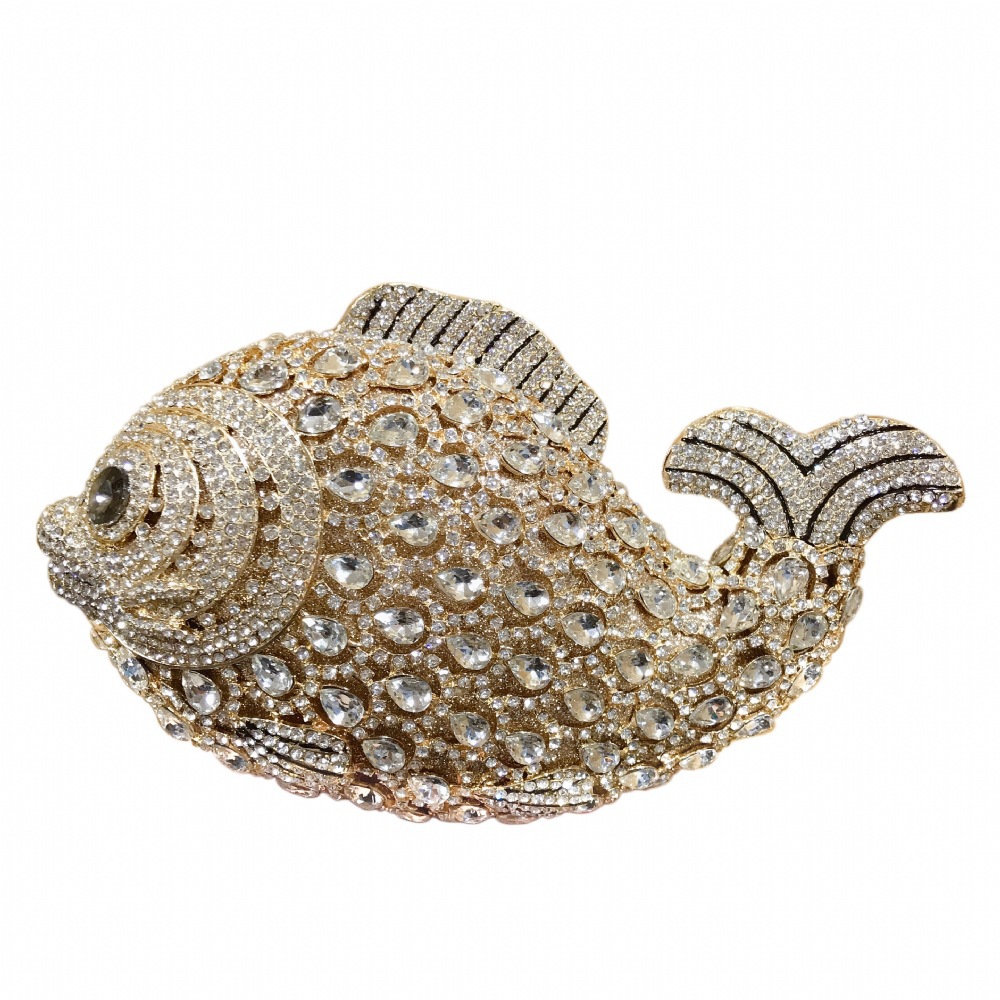 Nuevo paquete de cena de diamantes sirena bolsas de cristal bolsas de diamantes animales peces de oro caja dura bolsas de diamantes llenas