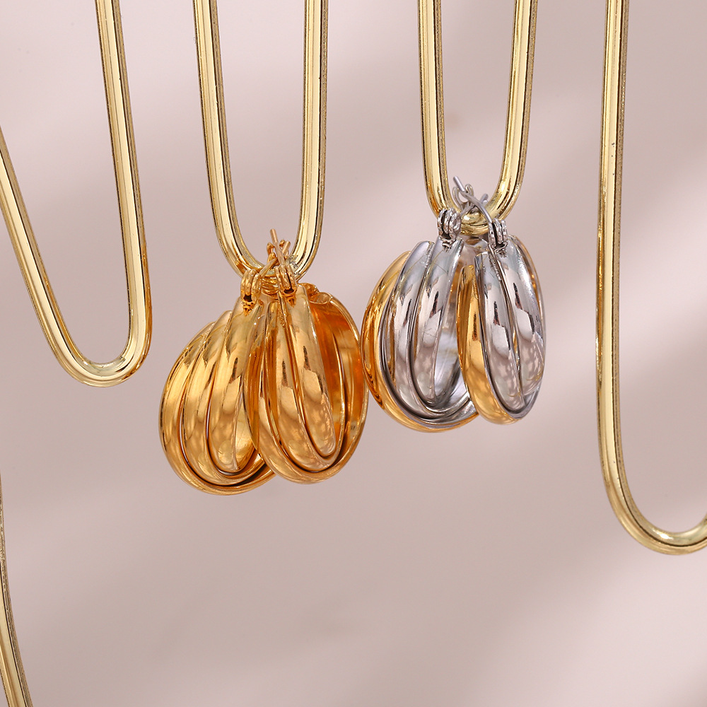 Fashion Simple Jewelry Womenu0027s Stainless Steel Spiral Twist Earrings