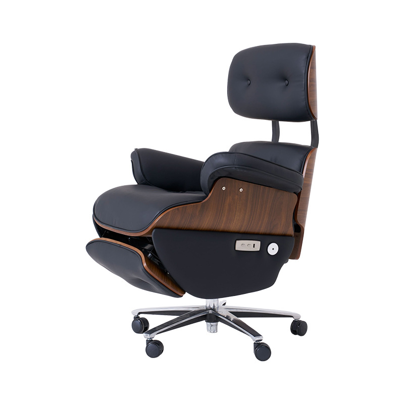Silla de oficina ergonómica Eames, silla de ordenador moderna y minimalista para el hogar, silla ejecutiva de cuero cómoda y ligera de lujo